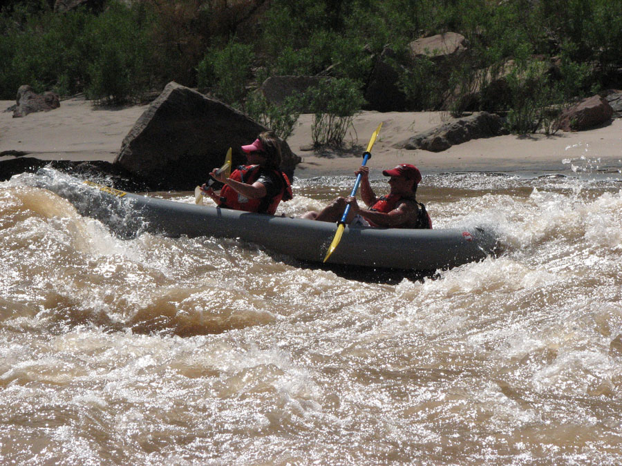 Whitewater Inflatable Kayaking in Cataract Canyon on Colorado River