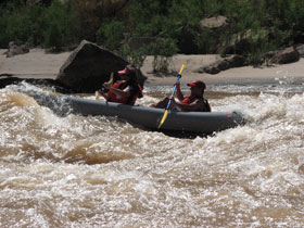 Whitewater Inflatable kayaking in Cataract Canyon on Colorado River
