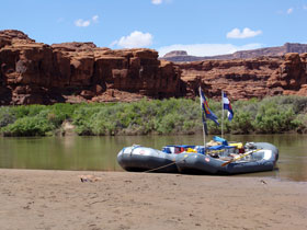 Camp site on Colorado River in Cataract Canyon