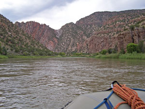 View of Mitten Park Fault from the Yampa River right at the confluence of the Yampa and Green Rivers.