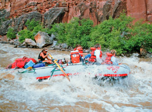 Warm Springs Rapid on the Yampa River, 4 miles upstream from the confluence of the Yampa and Green Rivers and 6 miles above the proposed dam site.