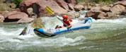 Inflatable Kayaking in whitewater rapids