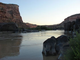 Precambrian Rocks in Ruby/Horsethief Canyon on the Colorado River